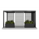 Parete laterale con lamelle per pergola - Legno, Grafite (Klemp) Parete laterale con lamelle per pergola - Legno, Grafite (Klemp)