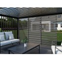Parete laterale con lamelle per pergola - Legno, Grafite (Klemp) Parete laterale con lamelle per pergola - Legno, Grafite (Klemp)