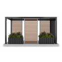 Panel de lamas para pérgola - Madera, Grafito / Nogal (Klemp) Panel de lamas para pérgola - Madera, Grafito / Nogal (Klemp)