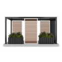 Pergola lamellenwand overkapping - Hout, Wit / Walnoot (Klemp) Pergola lamellenwand overkapping - Hout, Wit / Walnoot (Klemp)