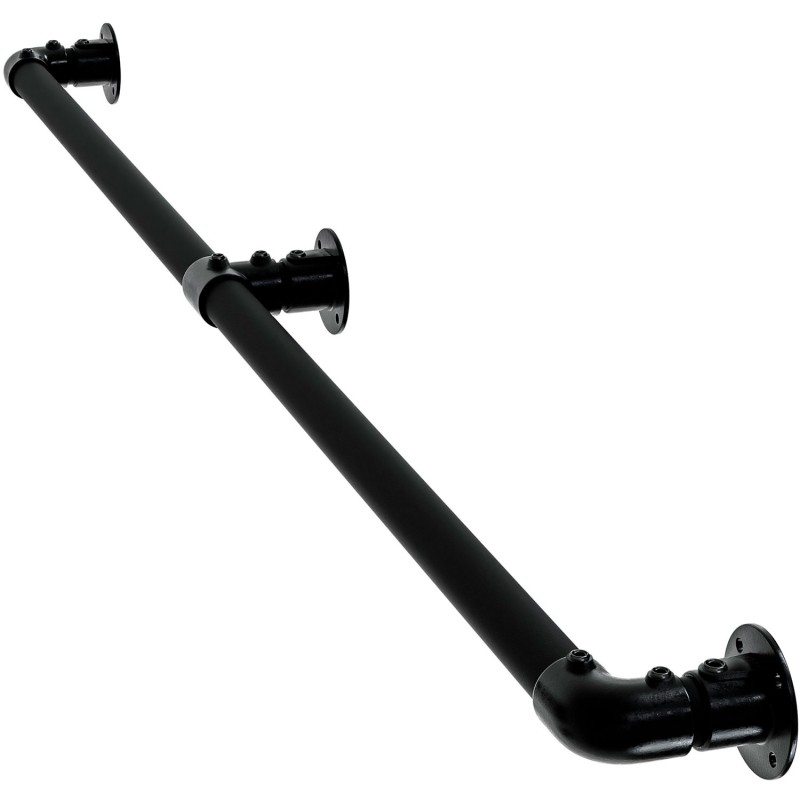 Staircase on the feet - knee ending - Black - 42,4 ø - 60 cm (Klemp) - Stair railings Staircase on the feet - knee ending - Black - 42,4 ø - 60 cm (Klemp) - Stair railings