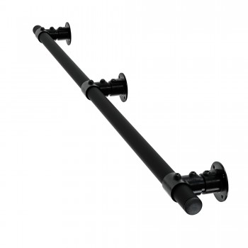 Poręcz schodowa na stopach - bez zakończeń - Czarny - 33,7 ø - 60 cm (Klemp)