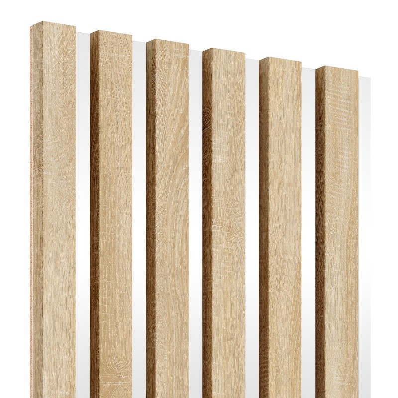Lamas sobre tablero HDF 30x275 cm Roble de Sonoma/Blanca (Klemp) - Lamas de MDF sobre panel Lamas sobre tablero HDF 30x275 cm Roble de Sonoma/Blanca (Klemp) - Lamas de MDF sobre panel