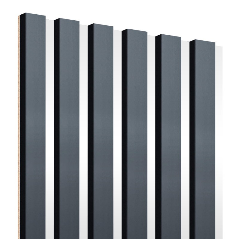 Latten op HDF-plaat 30x275 cm Antraciet/Wit (Klemp) - MDF lamellen op paneel Latten op HDF-plaat 30x275 cm Antraciet/Wit (Klemp) - MDF lamellen op paneel
