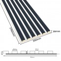 Latten op HDF-plaat 30x275 cm Antraciet/Wit (Klemp) Latten op HDF-plaat 30x275 cm Antraciet/Wit (Klemp)