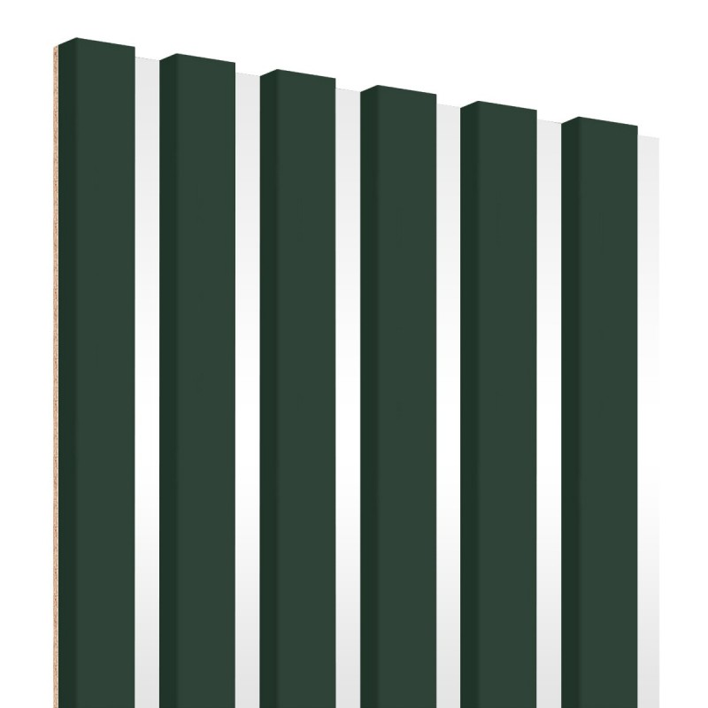Lamele MDF na płycie HDF 30x275 cm - Butelkowa Zieleń/Biały (Klemp) - Lamele na płycie