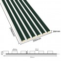 Laths on HDF board 30x275 cm Bottle Green/White (Klemp) Laths on HDF board 30x275 cm Bottle Green/White (Klemp)