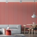 Lamas sobre tablero HDF 30x275 cm Coral/Blanca (Klemp) Lamas sobre tablero HDF 30x275 cm Coral/Blanca (Klemp)