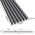 Lamas sobre tablero HDF 30x275 cm gris e/Negra (Klemp) Lamas sobre tablero HDF 30x275 cm gris e/Negra (Klemp)