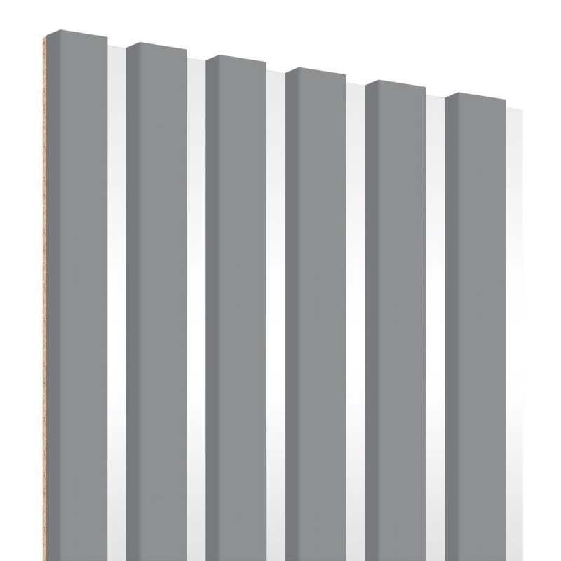 Lamele MDF na płycie HDF 30x275 cm - Szary/Biały (Klemp) - Lamele na płycie Lamele MDF na płycie HDF 30x275 cm - Szary/Biały (Klemp) - Lamele na płycie
