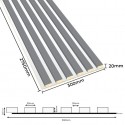 Lamele MDF na płycie HDF 30x275 cm - Szary/Biały (Klemp) Lamele MDF na płycie HDF 30x275 cm - Szary/Biały (Klemp)