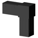 Coude 90° (2 axes, 2 emplacements) – pour profil 20x20x1,5 mm - noir (Klemp) Coude 90° (2 axes, 2 emplacements) – pour profil 20x20x1,5 mm - noir (Klemp)