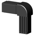 Afgeronde bocht 90° (2 assen, 2 ingangen) – voor profiel 20x20x1,5 mm - zwart (Klemp) Afgeronde bocht 90° (2 assen, 2 ingangen) – voor profiel 20x20x1,5 mm - zwart (Klemp)