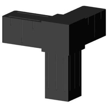 Conector en T de esquina (3 ejes, 3 entradas) – para perfil 20x20x1,5 mm - negro (Klemp)