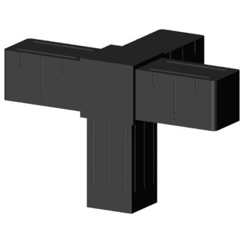 Codo de esquina (3 ejes, 4 entradas) – para perfil 20x20x1,5 mm - negro (Klemp)