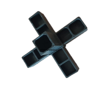 Conector cruzado (3 ejes, 5 entradas) – para perfil 20x20x1,5 mm - negro (Klemp)