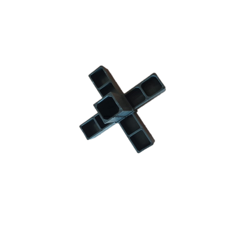 Conector cruzado (3 ejes, 5 entradas) – para perfil 20x20x1,5 mm - negro (Klemp) - Conectores de plástico para perfiles cuadrados Conector cruzado (3 ejes, 5 entradas) – para perfil 20x20x1,5 mm - negro (Klemp) - Conectores de plástico para perfiles cuadrados
