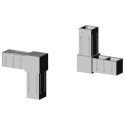 Codo 90° (2 ejes, 2 entradas) – para perfil 20x20x1,5 mm - gris (Klemp)