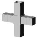 Cross Connector (2 axes, 4 slots) – for profile 20x20x1.5 mm - grey (Klemp) Cross Connector (2 axes, 4 slots) – for profile 20x20x1.5 mm - grey (Klemp)