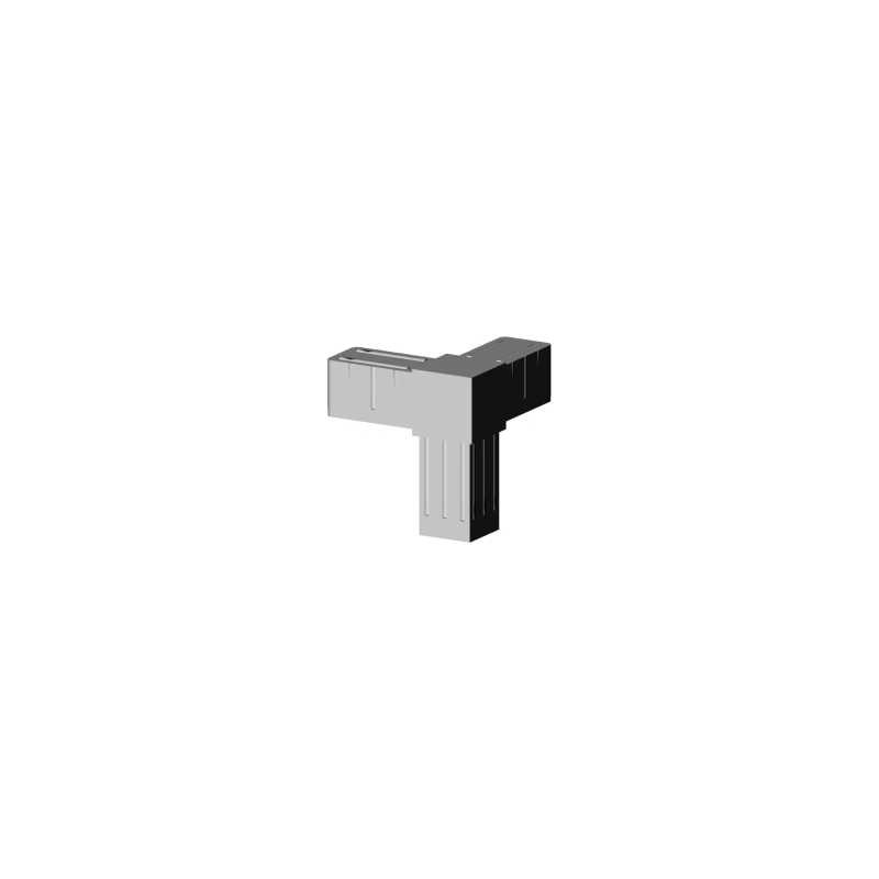 Hoekig T-stuk (3 assen, 3 ingangen) – voor profiel 20x20x1,5 mm - grijs (Klemp) - Kunststof verbindingsstukken voor vierkante profielen Hoekig T-stuk (3 assen, 3 ingangen) – voor profiel 20x20x1,5 mm - grijs (Klemp) - Kunststof verbindingsstukken voor vierkante profielen