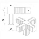 Conector cruzado (3 ejes, 5 entradas) – para perfil 20x20x1,5 mm - gris (Klemp) Conector cruzado (3 ejes, 5 entradas) – para perfil 20x20x1,5 mm - gris (Klemp)