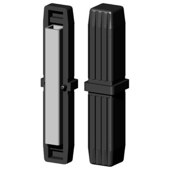 Rechte koppeling / Verlengstuk / Manchet – voor profiel 20x20x1,5 mm met metalen kern - zwart (Klemp)
