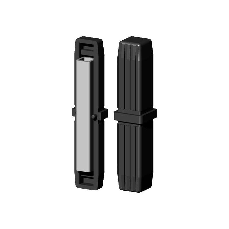 Conector recto / Extensión / Manguito – para perfil 20x20x1,5 mm con núcleo metálico - negro (Klemp) - Conectores de plástico para perfiles cuadrados Conector recto / Extensión / Manguito – para perfil 20x20x1,5 mm con núcleo metálico - negro (Klemp) - Conectores de plástico para perfiles cuadrados
