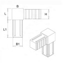 Kolano 90° (2 osie, 2 gniazda) z rdzeniem metalowym – Czarny - do profila 20x20x1,5 mm (Klemp) Kolano 90° (2 osie, 2 gniazda) z rdzeniem metalowym – Czarny - do profila 20x20x1,5 mm (Klemp)