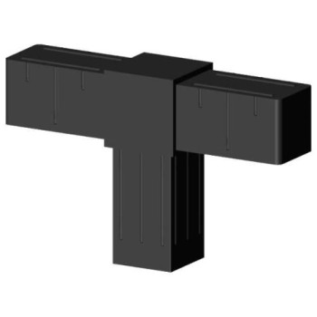 Trójnik (2 osie, 3 gniazda) – Antracyt - do profila 20x20x1,5 mm (Klemp)