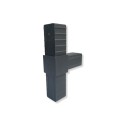 Connecteur en T (2 axes, 3 emplacements) – pour profil 20x20x1,5 mm - anthracite (Klemp)
