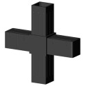 Connecteur croisé (2 axes, 4 emplacements) – pour profil 20x20x1,5 mm - anthracite (Klemp)