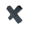 Connecteur croisé (2 axes, 4 emplacements) – pour profil 20x20x1,5 mm - anthracite (Klemp)