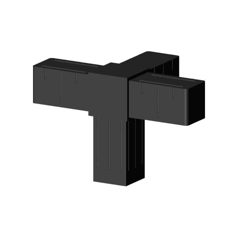 Curva angolare (3 assi, 4 ingressi) – per profilo 20x20x1,5 mm - antracite (Klemp) - Giunti in plastica per profili quadrati Curva angolare (3 assi, 4 ingressi) – per profilo 20x20x1,5 mm - antracite (Klemp) - Giunti in plastica per profili quadrati