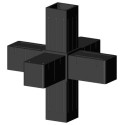 Connecteur croisé (3 axes, 6 emplacements) – pour profil 20x20x1,5 mm - anthracite (Klemp)