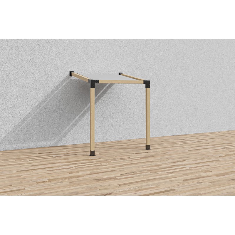Pergola a parete con tetto inclinato 10° (Klemp) - Pergole in Legno