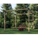 Pérgola independiente con techo inclinado a 10° (Klemp)