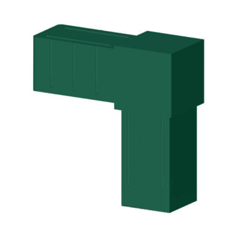 90° Winkel (2 Achsen, 2 Öffnungen) – für Rohr 20x20x2 mm - grün (Klemp) - Kunststoffverbinder für Quadratprofile Profile 90° Winkel (2 Achsen, 2 Öffnungen) – für Rohr 20x20x2 mm - grün (Klemp) - Kunststoffverbinder für Quadratprofile Profile