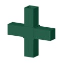 Krzyżak (2 osie, 4 gniazda) - Zielony - do rury 20x20x1,5 mm (Klemp) Krzyżak (2 osie, 4 gniazda) - Zielony - do rury 20x20x1,5 mm (Klemp)