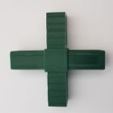 Kreuzverbinder (2 Achsen, 4 Öffnungen) – für Rohr 20x20x2 mm - grün (Klemp) Kreuzverbinder (2 Achsen, 4 Öffnungen) – für Rohr 20x20x2 mm - grün (Klemp)