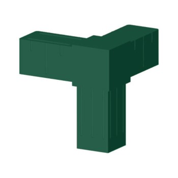 Giunto a T angolare (3 assi, 3 ingressi) – per tubo 20x20x2 mm - verde (Klemp)
