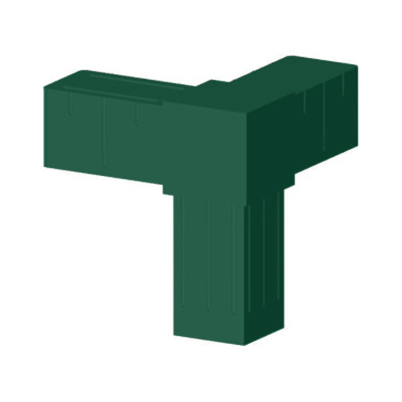 Connecteur en T d’angle (3 axes, 3 emplacements) – pour tube 20x20x2 mm - vert (Klemp) - Connecteurs en plastique pour profils carrés Connecteur en T d’angle (3 axes, 3 emplacements) – pour tube 20x20x2 mm - vert (Klemp) - Connecteurs en plastique pour profils carrés