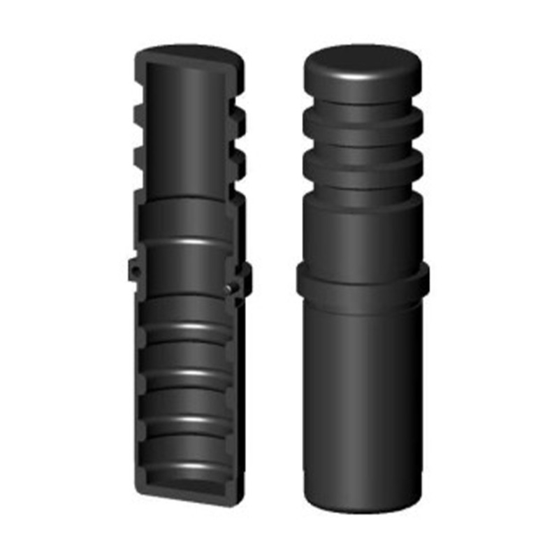 Giunto dritto / Prolunga / Manicotto – per tubo 30x2 mm - nero (Klemp) - Giunti in plastica per profili rotondi