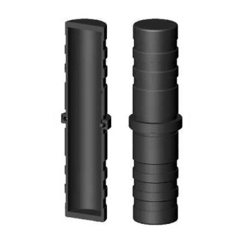 Straight connector / Coupling / Extension – for pipe 30x2 mm - black (Klemp)