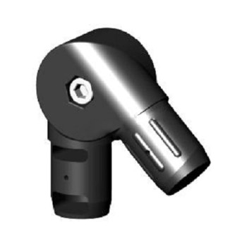 90° Winkel (2 Achsen, 2 Öffnungen) – für Rohr 30x3 mm - schwarz (Klemp)