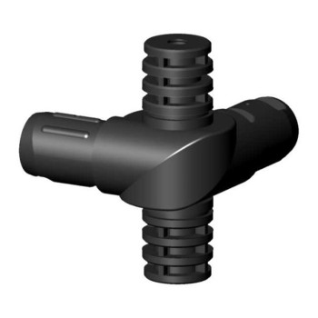 Corner Elbow (3 axes, 4 slots) – for pipe 30x3 mm - black (Klemp)