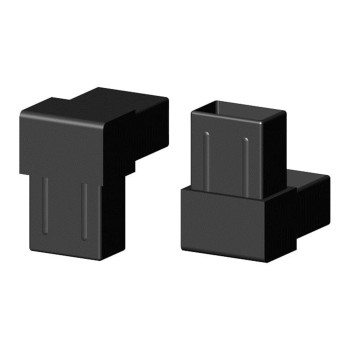 Curva 90° (2 assi, 2 ingressi) – per tubo 30x20x2 mm - nero (Klemp)