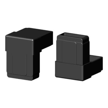 Curva 90° (2 assi, 2 ingressi) – per tubo 50x30x2 mm - nero (Klemp)
