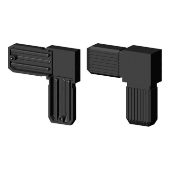 Curva 90° (2 assi, 2 ingressi) – per tubo 30x20x2 mm - nero (Klemp)