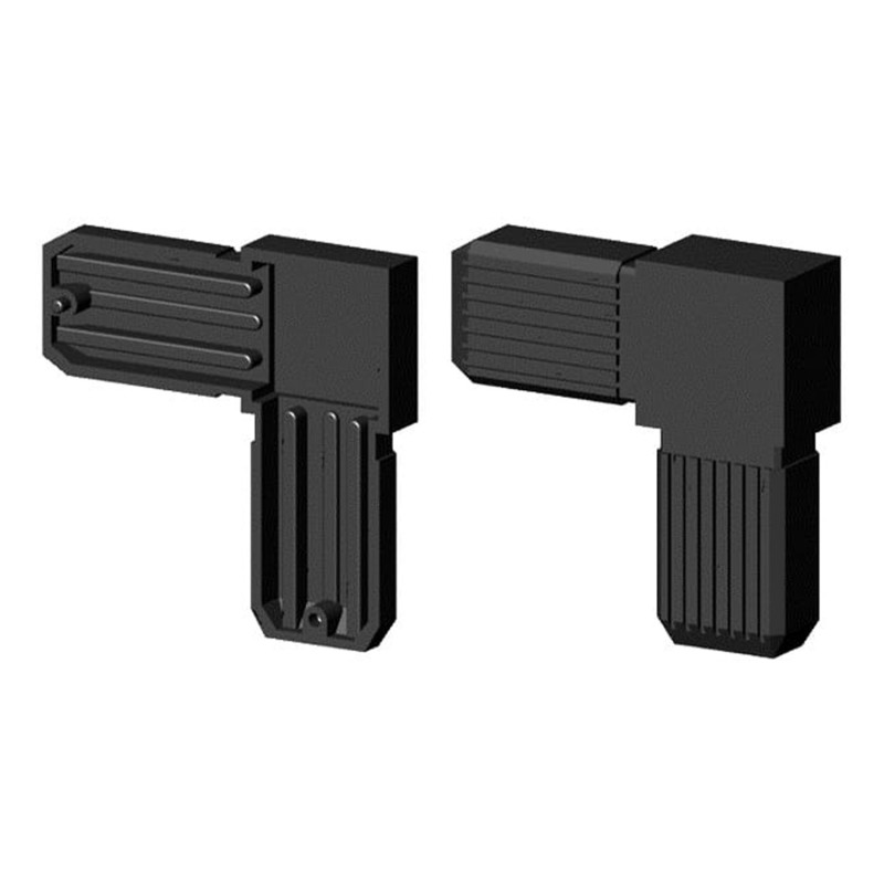 Curva 90° (2 assi, 2 ingressi) – per tubo 30x20x2 mm - nero (Klemp) - Giunti in plastica per profili rettangolari Curva 90° (2 assi, 2 ingressi) – per tubo 30x20x2 mm - nero (Klemp) - Giunti in plastica per profili rettangolari