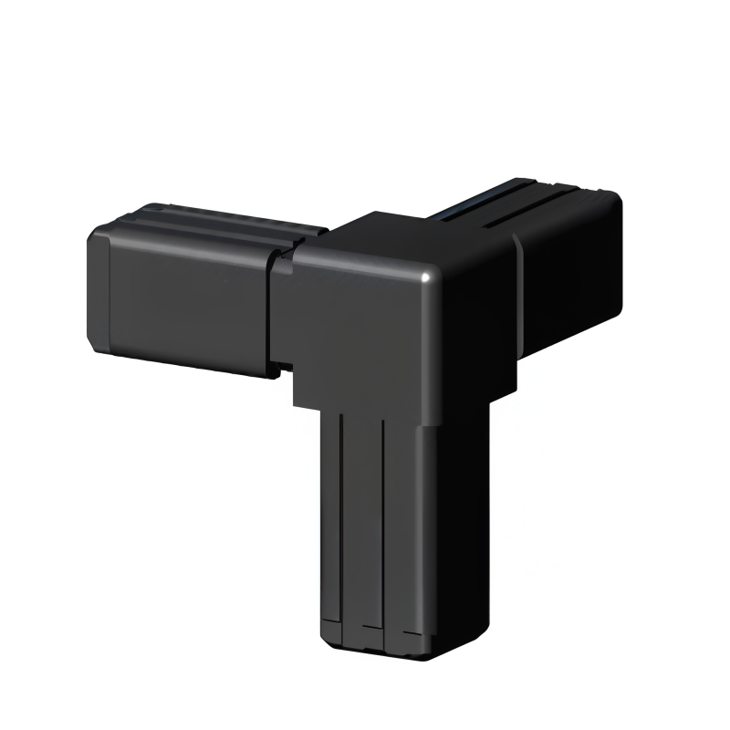Corner T-piece (3 axes, 3 slots) – for tube 13x13x1 mm - black (Klemp) - Plastic connectors for square profiles Corner T-piece (3 axes, 3 slots) – for tube 13x13x1 mm - black (Klemp) - Plastic connectors for square profiles